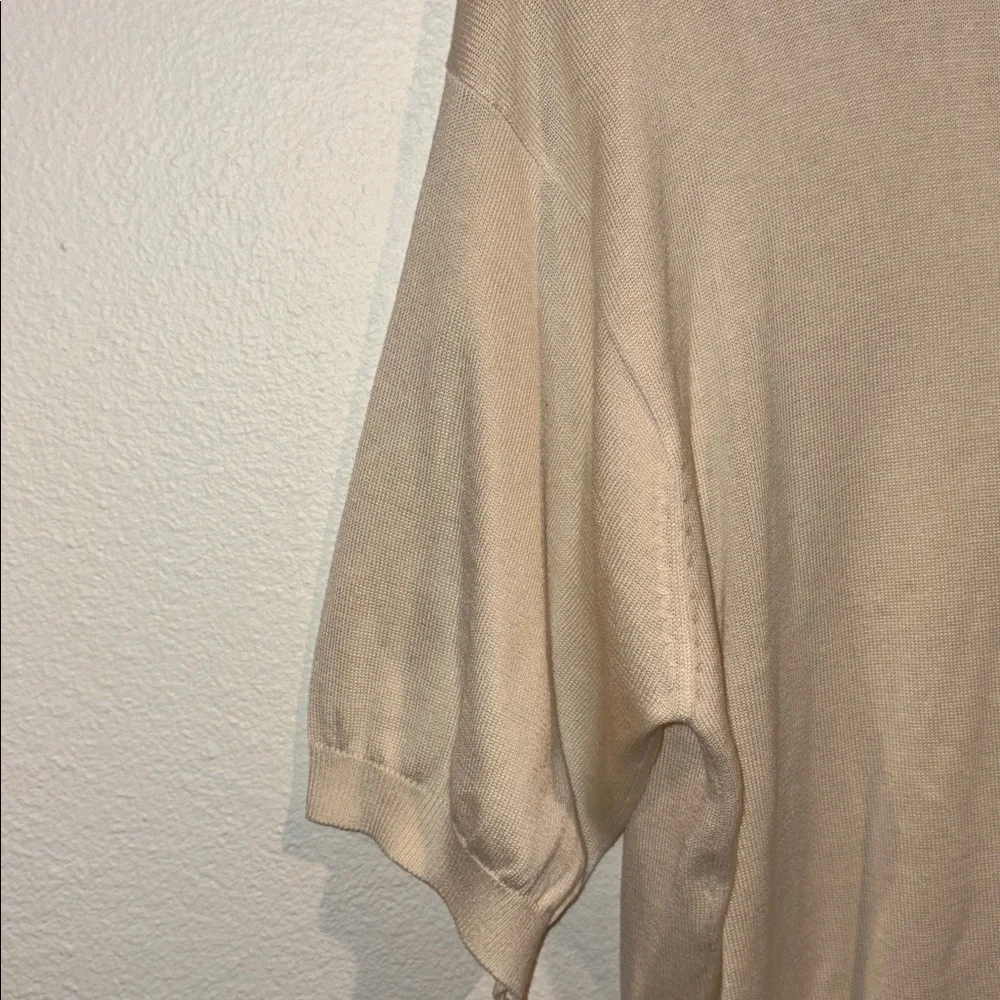 BARACUTA Cream Short Sleeve Silk Sweater Medium NEW
